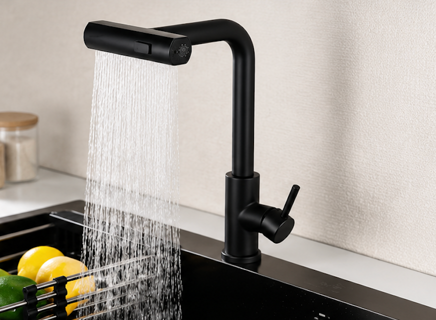 Mitigeur de Cuisine avec Douchette Extractible en Inox Brossé – Robinet d'Évier