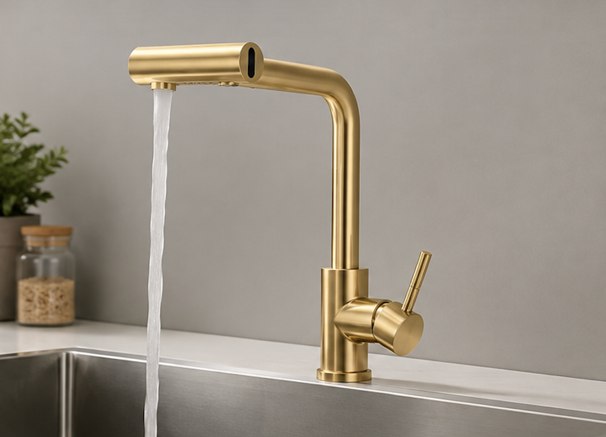 Mitigeur de Cuisine avec Douchette Extractible en Inox Brossé – Robinet d'Évier