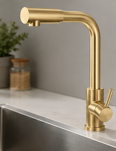 Mitigeur de Cuisine avec Douchette Extractible en Inox Brossé – Robinet d'Évier